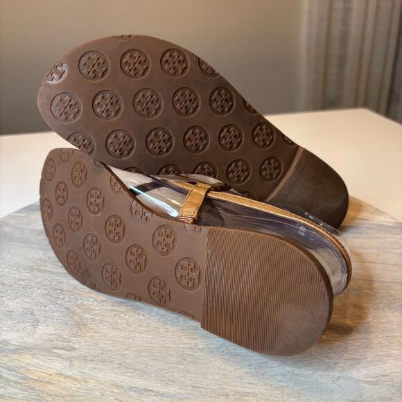 Tory Burch Women's Ali Thong Royal Tan Leather Sandals with Box US Size 7.5 $195 - Picture 10 of 10